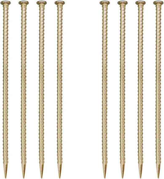 16 Inch Rebar Stakes,8 Pack Metal Rebar Support，1/2 Inch Diameter Galvanized Steel Ground Anchors，Heavy Duty Plant Support Garden Stake for Speed Bump, Wheel Stop, Tent...