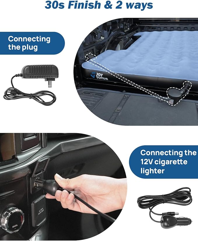 JoyTutus Pickup Truck Tent Aluminum Rod Green+JOYTUTUS Truck Bed Air Mattress 5.5-5.8Ft
