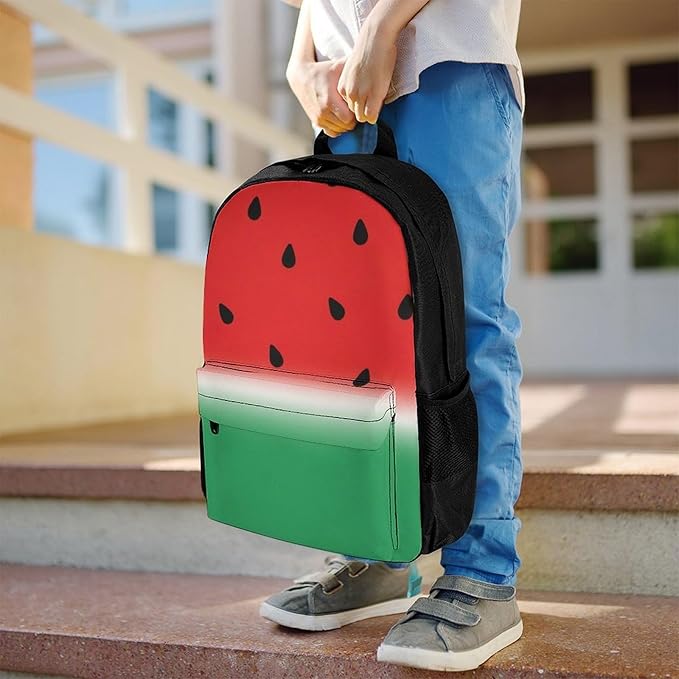 Supdreamc Lightweight Daypack Backpack for Trekking Work Running, Big Capacity Multipurpose Anti-Theft Bookbag, Funny Watermelon Fruit Business Computer Bag