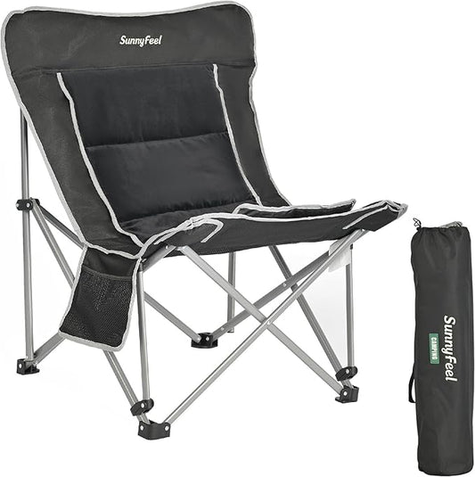 SUNNYFEEL Oversized Camping Folding Chair for Outdoor Camp with Cup Holders & Carry Bag, Versatile Indoor-Outdoor Comfy Butterfly Chair for Adults, Beach, Picnic, Hiking, Living Room
