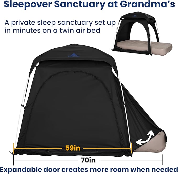 Baby Blackout Tent Fits Crib, Pack N Play, Toddler Travel Bed & Kids Cot, CPC Certified Sleep Pod with Fan Pocket 2 Mesh Doors, Breathable & Quiet Design, Easy Setup & Portable