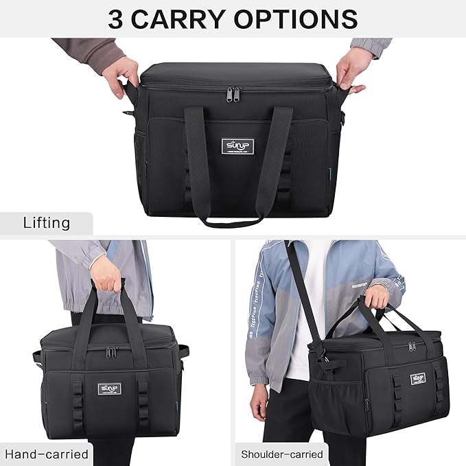 SUNUP 48 Cans Soft Sided Insulated Cooler Bag, Collapsible Large Lightweight Ice Chest, Portable Leak-Proof Cooler for Travel, Camping, Beach, Grocery