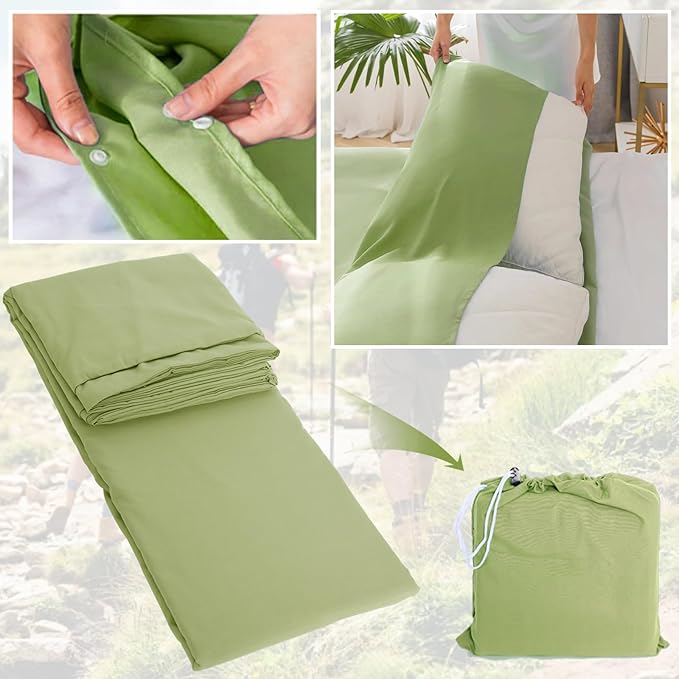 Travel and Camping Sheets Sleeping Bag Liner,Lightweight Travel Sheets for Hotel Portable Hotel Sleeping Bag Sack for Adults,Premium Soft Hotel Sleep Sheet for Traveling Hostels Picnic