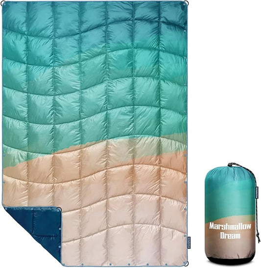 Camping Blanket, Packable Puffy Blankets Lightweight Windproof Waterproof for Outdoors,Hiking, Backpacking,Beach,Car,Picnic,Stadium