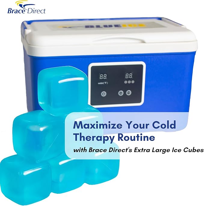 Extra Large Reusable Ice Cubes (6 Pack) for Cold Therapy Machine and Cryotherapy Treatment, Drink Dispenser, Cooler | Convenient Refreezable Freezer Blocks | BPA-Free and Non-Toxic by Brace Direct