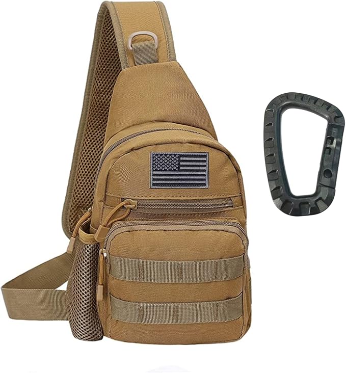 Armiya Men's Tactical Sling Bag, Small Shoulder Chest Molle Daypack Backpack for Cycling Hiking Camping Trekking