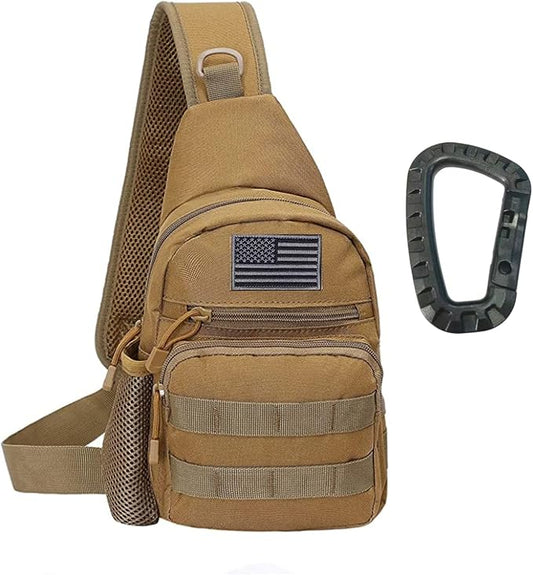 Armiya Men's Tactical Sling Bag, Small Shoulder Chest Molle Daypack Backpack for Cycling Hiking Camping Trekking