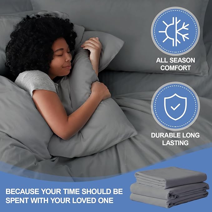 Peryiter 3 Pcs Queen Air Mattress Sheets Set Deep Pocket Queen Sheets for 16-23 Inch Bed, Fitted Sheet with Inflation Opening, Soft Breathable Sturdy for Guests, Camping, Rvs(79.92 x 59.84,Grey)