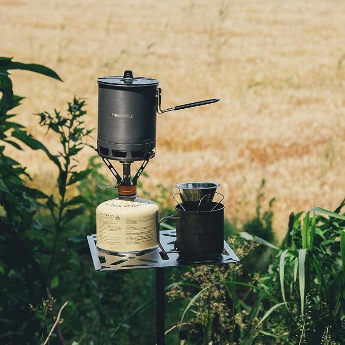 Fire-Maple Portable Tripod Stand Camping Table - Lightweight Aluminium Alloy & Stainless Steel, Detachable Feet, Adjustable Height, Compact Design