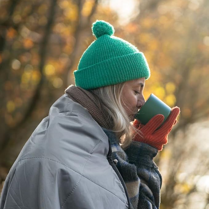 Sherpa Warm Outdoor Camping Blanket - Waterproof Stadium Blanket for Cold Weather, Camp, Sports Mom and Concert - Camping Quilt 80" X 58" (Gray)