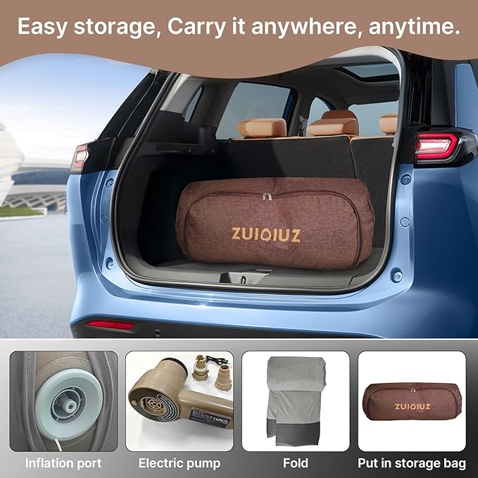 Portable TPU Wire-Drawn Inflatable Mattress - Quick Setup, Stable Sleep Surface, Indoor/Outdoor, Ideal for Travel & Home