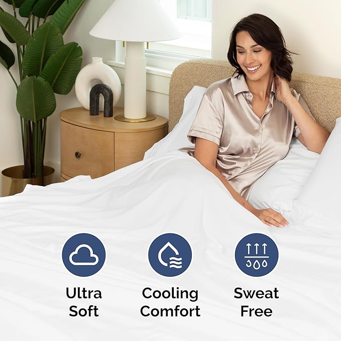 Full XL Bed Sheet - 4 Piece Full XL Bed Sheets Set - Soft, Breathable & Cooling - Hotel Luxury Bedding for Women, Men, Kids, Teens, Boys & Girls - Deep Pockets, Comfy, Fade and Wrinkle Free - White
