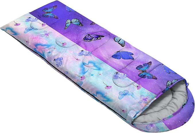 AILONEN Outer Space Astronaut Camping Sleeping Bags,Lightweight & Waterproof,3 Season Warm & Cool Weather,Cartoon Sleeping Bags for Kids,Boys Girls Travelling,Outdoors