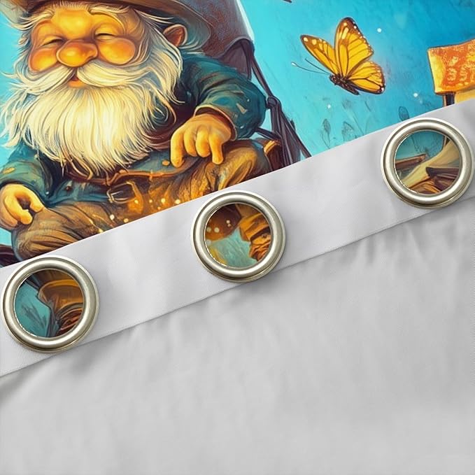 Erosebridal Camping Adventure Blackout Curtains for Bedroom Living Room Cartoon Gnome Window Curtains 2 Panels 42" Wx90 L Campfire Butterflies Drapes,Outdoor Life Window Treatments