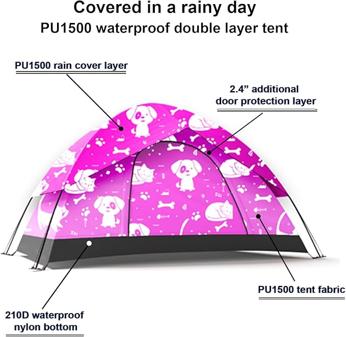KidzAdventure 2 in 1 Kids Tent for Camping/Kids Play Tent| Backpacking Tent for Kids |Easy Set Up Camping Tent