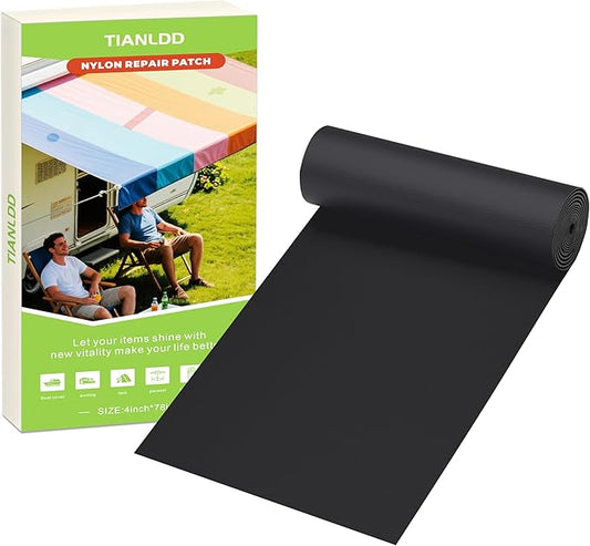 4x78in Nylon Repair Tape，Tent Repair Kit，Self Adhesive Waterproof Fabric Repair Tape for Tent, Umbrella, Sleeping Bag, Down Jackets,Knapsack.（Black Blue）