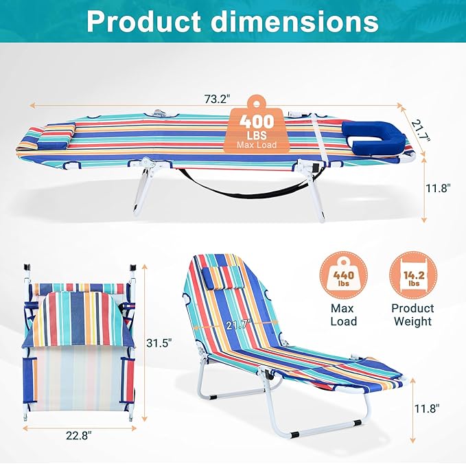 Slsy Folding Camping Cot for Adults with Pad, Padded Portable Sleeping Cots, Camp Bed with Carry Bag for Outdoor Travel, Beach, Hiking