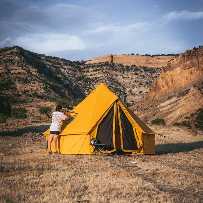 WHITEDUCK Regatta Canvas Bell Tent - w/StoveJack, Waterproof, 4 Season Luxury Camping and Glamping Yurt Tent Outdoor