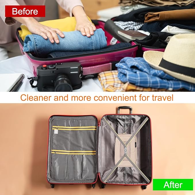 HARFINGTON Compression Packing Cube for Suitcases 18x12x13cm Lightweight Luggage Organizers Bag Travel Essentials Compression Bags for Carry on Suitcases, Beige