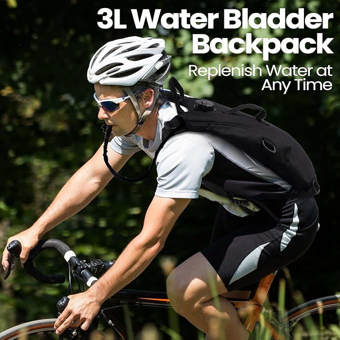 Liliful 4 Pcs Hydration Pack Backpack with 3 Liter Water Bladder Tactical Hiking Water Backpack with Hydration Bladder Military Daypack for Hiking Cycling Climbing