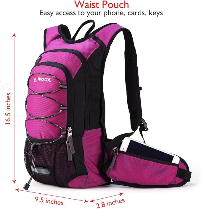 Hydration Pack Hiking Water Backpack - Miracol Insulated Water Bag with 2L Bladder