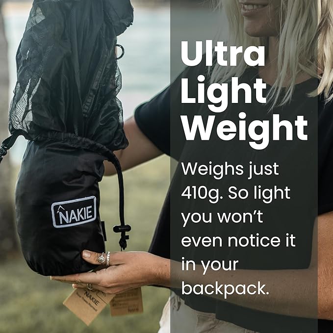 Nakie Portable Mosquito Net - Eco Conscious, Compact, Lightweight, Camping, Travel, Hiking, Hammock