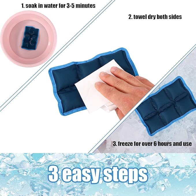 4pcs Reusable Lunch Box Ice Packs, Polyester Long Lasting Cold Packs Blocks Freezer Ice Bag Versatile Cool Cooler Accessories for Adventuring Fishing Camping Climbing Outdoor Activities (Blue)