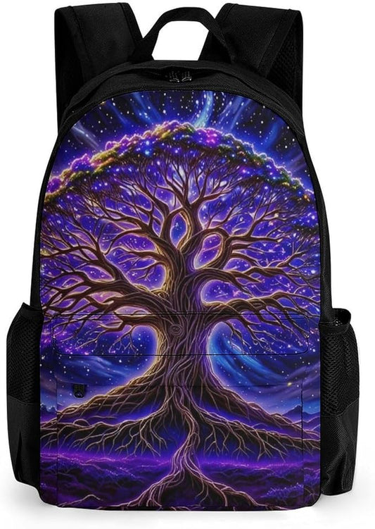 Supdreamc Rucksacks Multipurpose Anti-Theft Big Capacity Bookbag, Magical Universe Tree Of Life Art Travel Hiking Camping Rucksack With Padded Straps