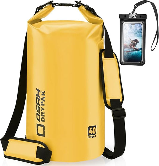 Waterproof Dry Bag, 5L/10L/20L/30L/40L Roll Top Lightweight Storage Backpack with Phone Case for Women & Men, Floating Waterproof Sack for Travel, Swimming, Kayaking, Paddle Board, Camping & Beach