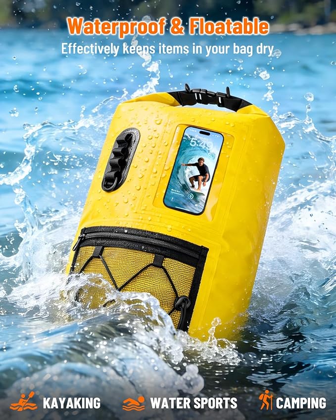 Waterproof Dry Bag, 20L/30L Roll Top Waterproof Backpack with Waterproof Phone Case, Heavy Duty Storage Bag for Women Men, for Travel, Kayaking, Boating, Rafting, Camping, Hiking & Beach