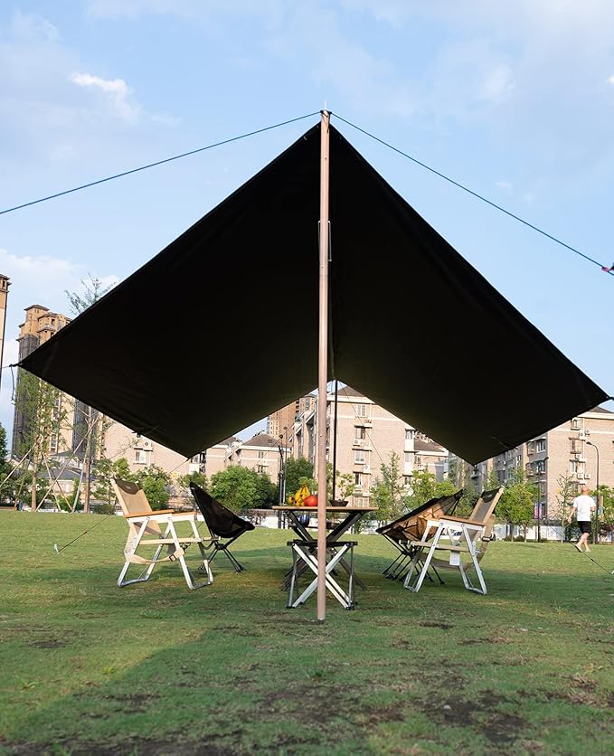 iClimb Waterproof Sun Shield Tarp UPF 50+ for Tent Hammock Camping Backyard Party (Tarp 14'4" × 9'6")