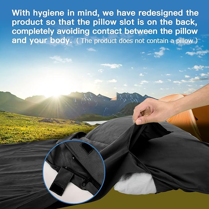 Sleeping Bag Liner, Travel Sheets & Adult Sleep Sack, Ultralight and Portable Summer Sleeping Bag - Ideal for Backpacking, Hotels and Hostels, Business Trips, Camping