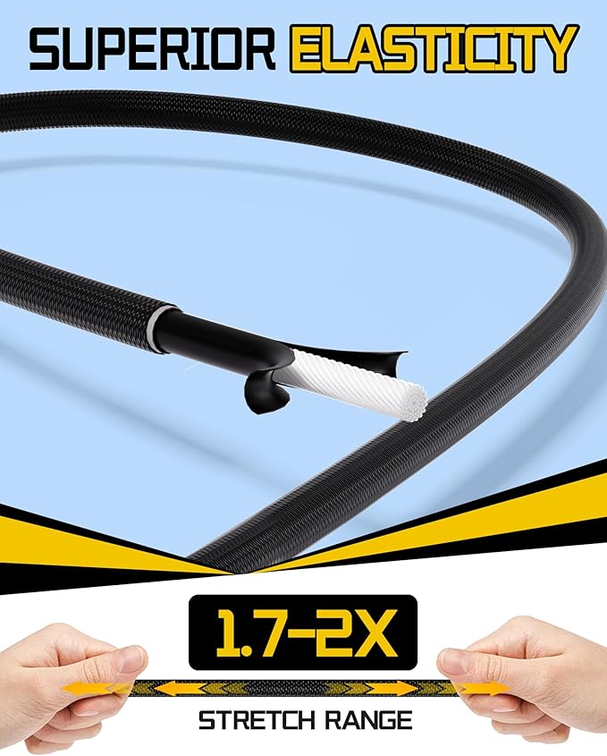 8 Pcs 80 Inch Adjustable Carabiner Bungee Cords with Hooks, Easy to Adjust from 7" to 80", Black Bungee Straps with UV-Resistance & Superior Elasticity for Cargo, Bike, Luggage, Carts, Truck, etc