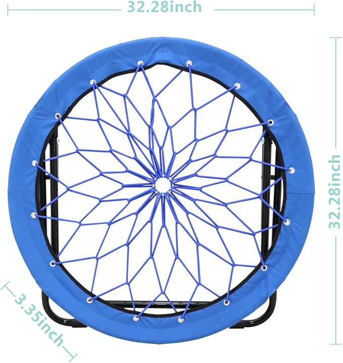 Bungee Chair Portable Foldable, Dish Chair Bunjo Game Chair for Outdoor and Indoor and Camping and BBQ (Royal Blue)