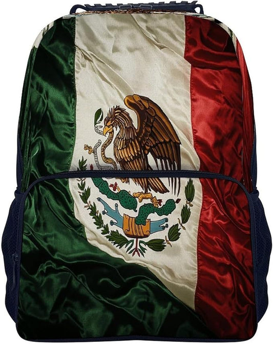Daypack Lightweight Multipurpose Anti-Theft Retro Mexico Flag Shoulder Bag Large Capacity Laptop Book Bag Rucksack With Adjustable Shoulder Straps
