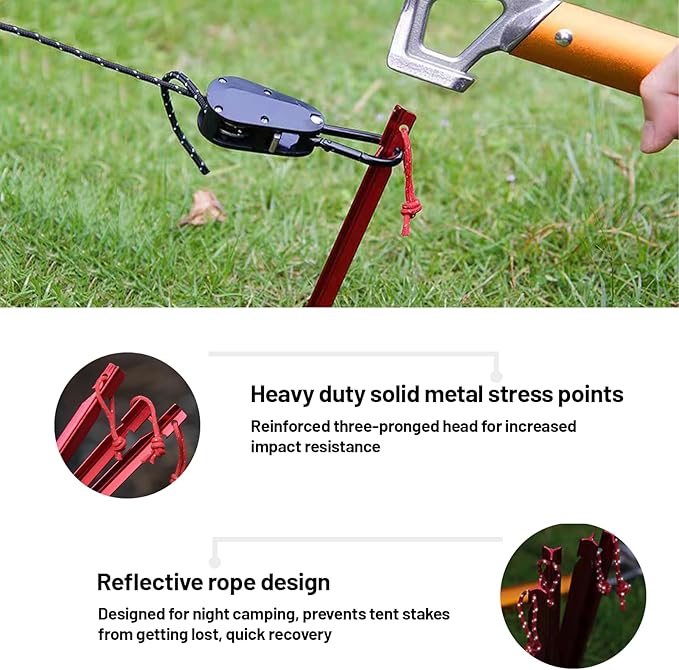 20pcs Tent Stakes,AVOFOREST 7.1 inch Ultralight Aluminum Ground Stakes Rustproof Portable Tent pegs,Camping Stakes for Beach,Garden,Hiking (Red)