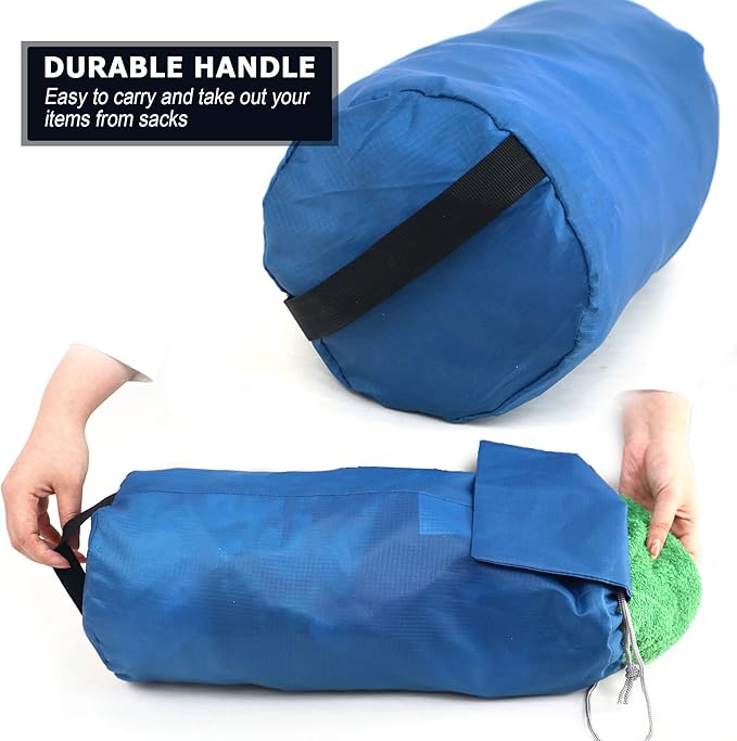 BeeGreen Stuff-Sacks-for-Travel-Backpacking 6 Pack with Dust Flap compression Ditty Bags for Outdoor Products Foldable Lightweight