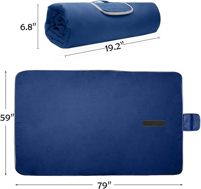 Tirrinia Large Waterproof Outdoor Blanket, Soft Warm Windproof Stadium Blanket with Sherpa Fleece and Foldable for Outdoor Sport, Baseball, Football, Beach, Concerts, Car
