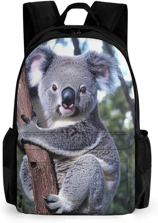 Lightweight Backpack for Gym Travel Bicycle, Big Capacity Multipurpose Anti-Theft Carry On Bag, Cute Koala Bear Travel Hiking Bag Day Pack