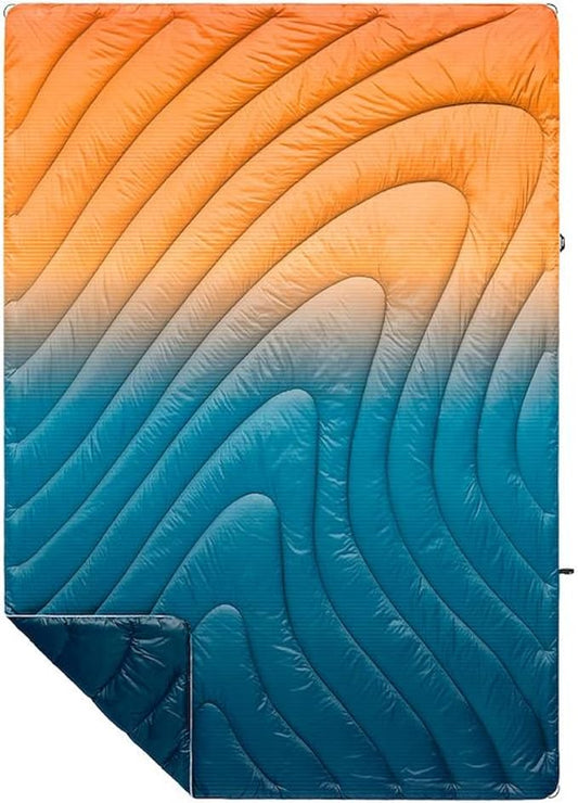 Rumpl Original Puffy Blanket - Warm, Water-Resistant Camping Blanket with 100% Recycled Synthetic Insulation, 52"x75", Original Puffy V1, Sunset Fade