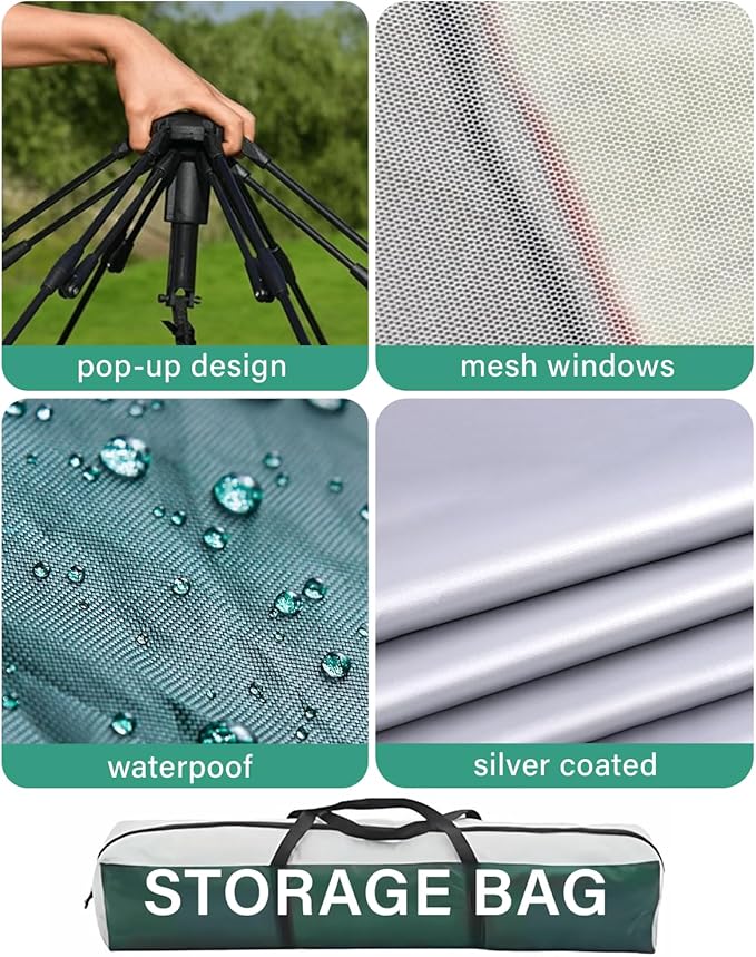 Instant Tent Person - Automatic Pop Up Camping Tent/Silver Coating UV Protection, Waterproof Portable for Backpacking & Camping with Carring Bag(Easy Setup & Fold)