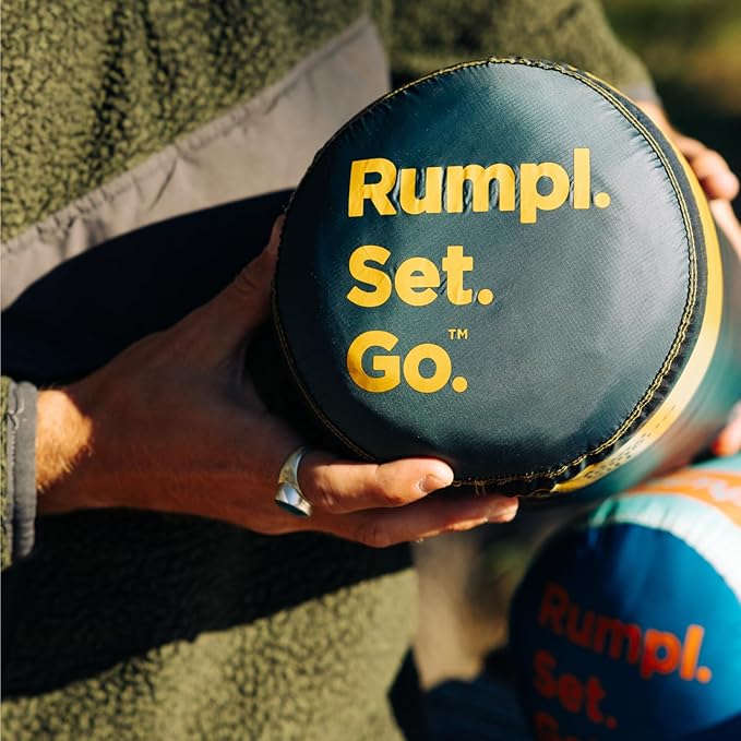 Rumpl Original Puffy Blanket - Warm Puffy Camping Blanket, 100% Recycled Polyester Insulation, Lightweight, Packable, Water-Resistant, Outdoor Puffer Blanket, 84"x80", Deepwater