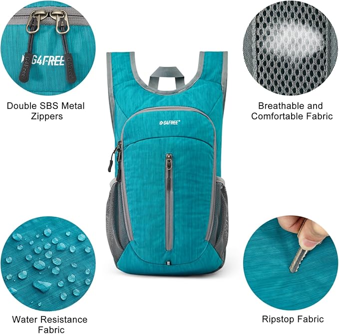 G4Free 10L Hiking Backpack Small Travel Hiking Daypack Lightweight Packable Backpack Casual Foldable Shoulder Bag