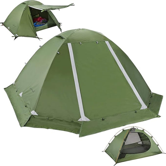 Clostnature Lightweight Backpacking Tent - 1/2 Person 4 Season Ultralight Waterproof Camping Tent, Large Size Easy Setup Tent for Winter, Cold Weather, Family, Outdoor, Hiking and Mountaineering