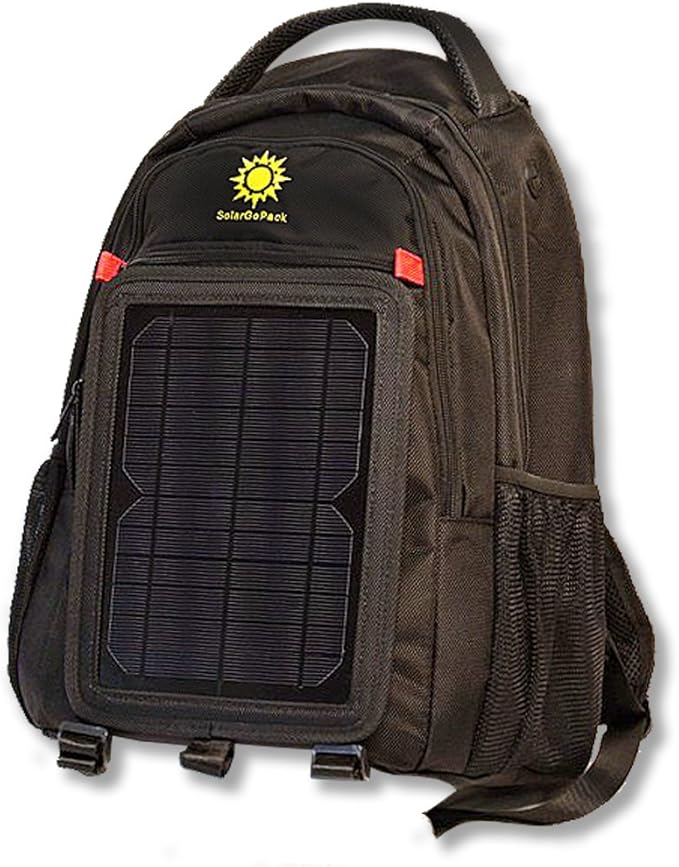 solar powered backpack, charge mobile devices, Take Your Power with You - Stay Charged My Friends !! - Black