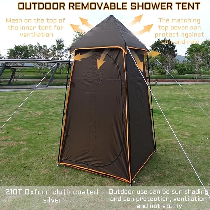 Portable Camping Shower Tent Outdoor Oversize Changing Heavy Duty Privacy Shelters Removable Bathroom Toilet Tent