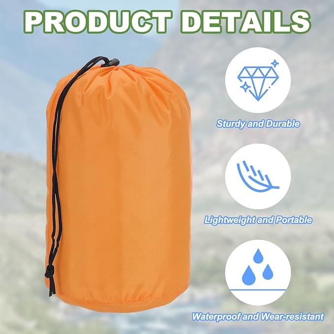 PATIKIL Stuff Sack, Waterproof Outdoor Storage Sack Portable Drawstring Dust Flap Bag for Hiking Backpacking
