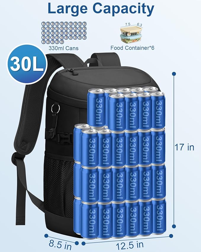 Cooler Backpack Insulated Waterproof,30/45 Cans Backpack Coolers Leakproof Lunch Backpack for Men Women Portable Soft Cooler Bag for Beach Camping Trave Picnic