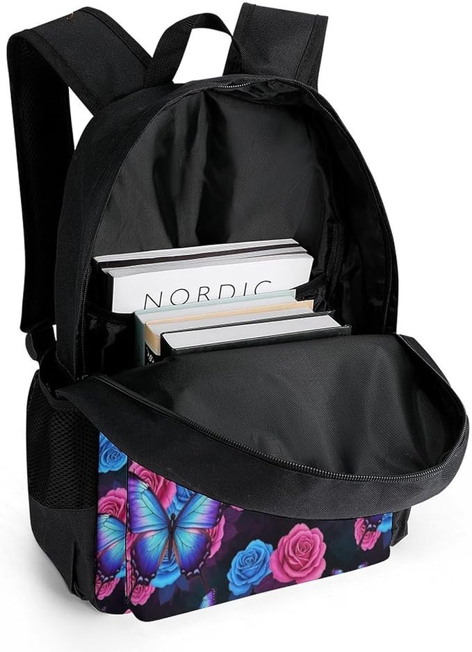 Casual College Daypack Butterfly Multipurpose Business Travel with Large Capacity Rucksack for Men Women