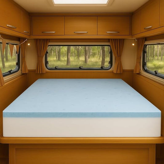 Foamma 12" x 32" x 75" High Density Gel Memory Foam RV Bunk Mattress Replacement Topper for Camper, Truck & Travel Trailer, Firm Support, CertiPUR-US Certified, Made in USA, Cover Not Included